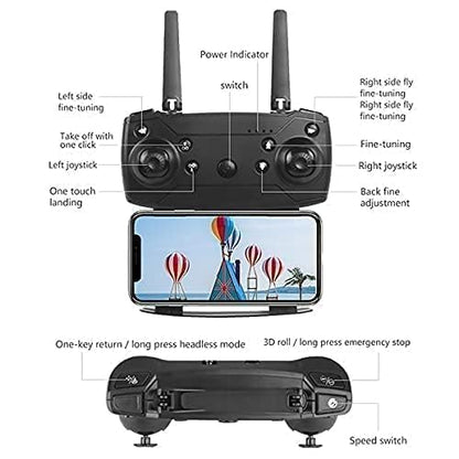 4K HD DUAL Camera Drone with DUAL BATTERY – Foldable RC Quadcopter | 1 Free Gift 🎁