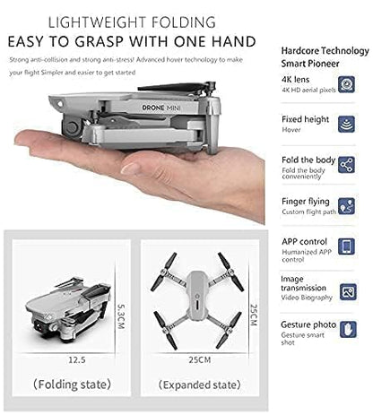 4K HD DUAL Camera Drone with DUAL BATTERY – Foldable RC Quadcopter | 1 Free Gift 🎁