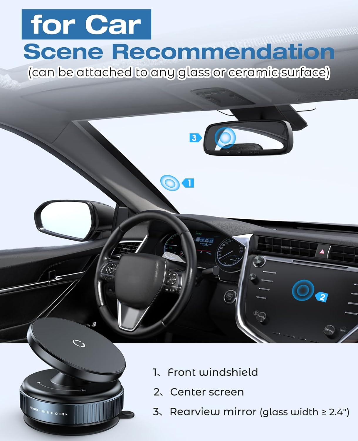 360° Vacuum Suction Mobile Holder – For Car, Desk, Windshield & More | + 1 Free Gift 🎁