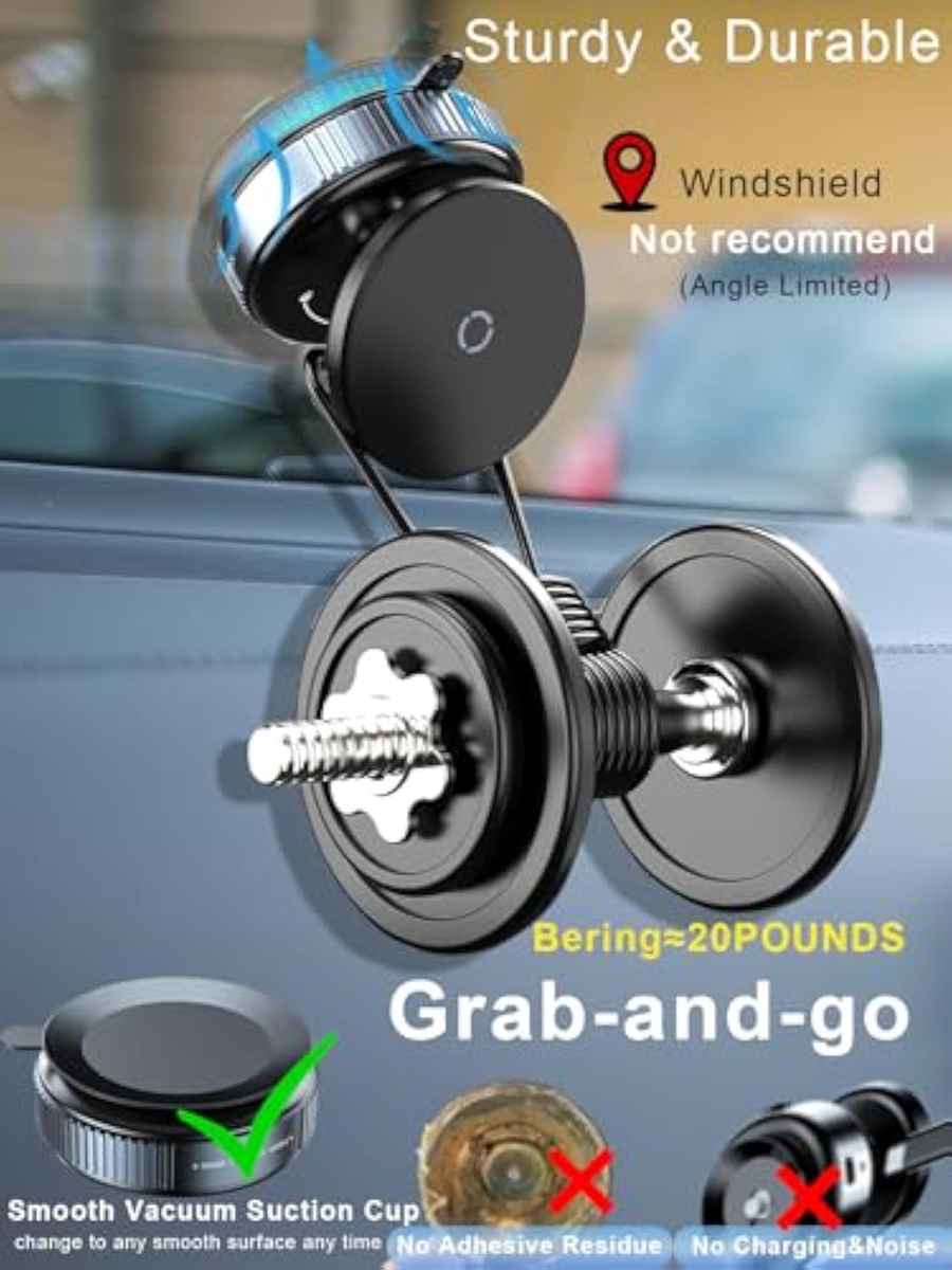 360° Vacuum Suction Mobile Holder – For Car, Desk, Windshield & More | + 1 Free Gift 🎁