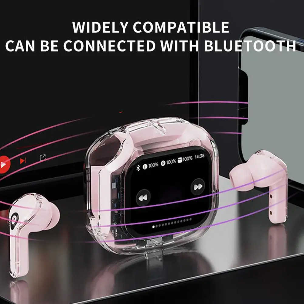AIR MAX Wireless Earbuds Touch Screen Transparent Design ENC In-Ear Headphone Bluetooth + 1 Free Gift 🎁