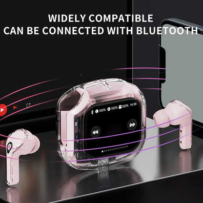 AIR MAX Wireless Earbuds Touch Screen Transparent Design ENC In-Ear Headphone Bluetooth + 1 Free Gift 🎁