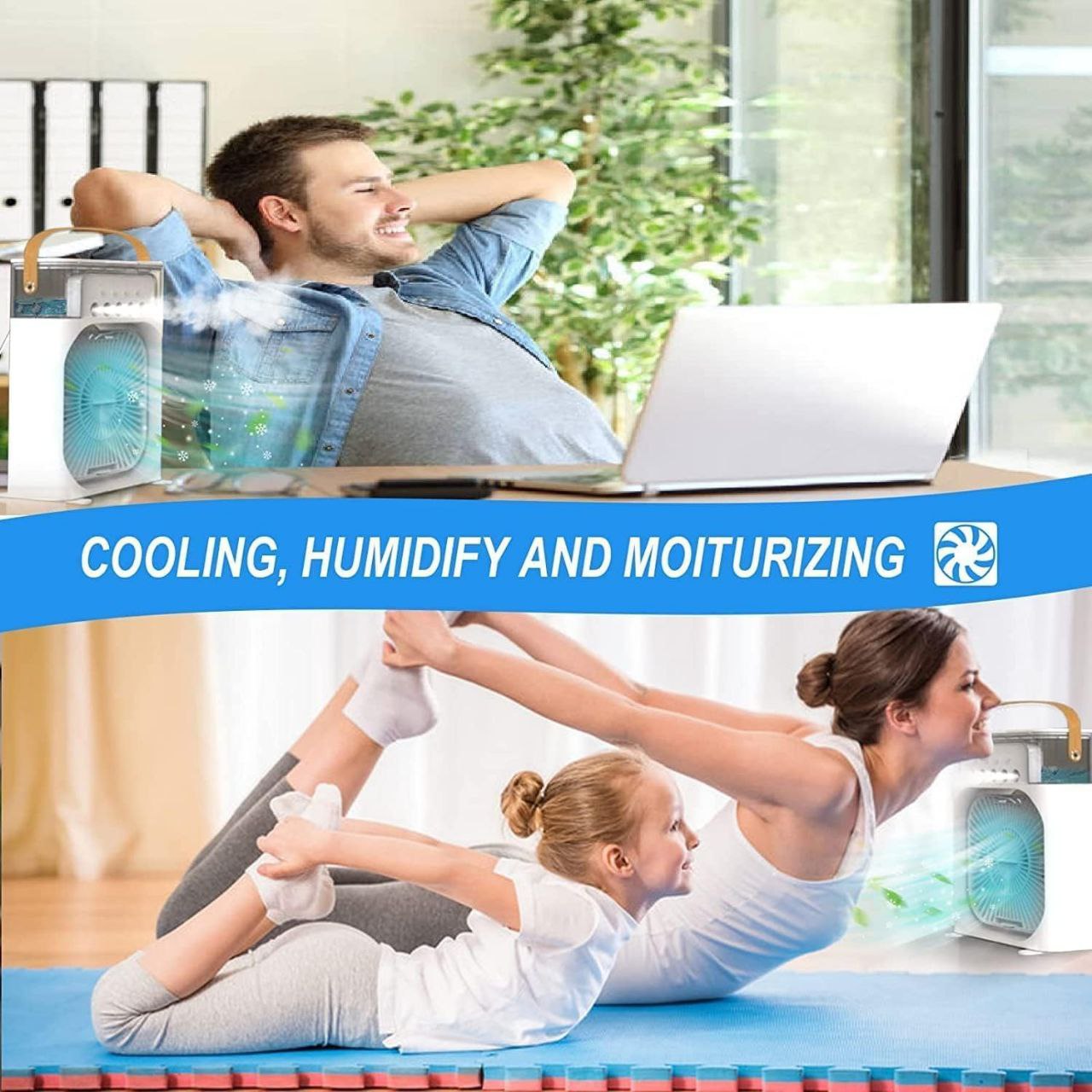 MINI AC 600ML WATER/ICE CONTAINER COOLER | 1 Free Gift  🎁