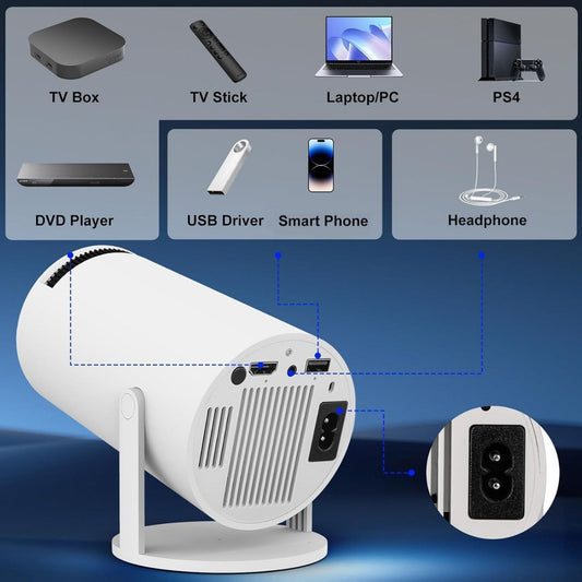 🖥️ 4K Ultra HD Smart Projector – Home Theater Experience Anywhere! | 1 Free Gift 🎁